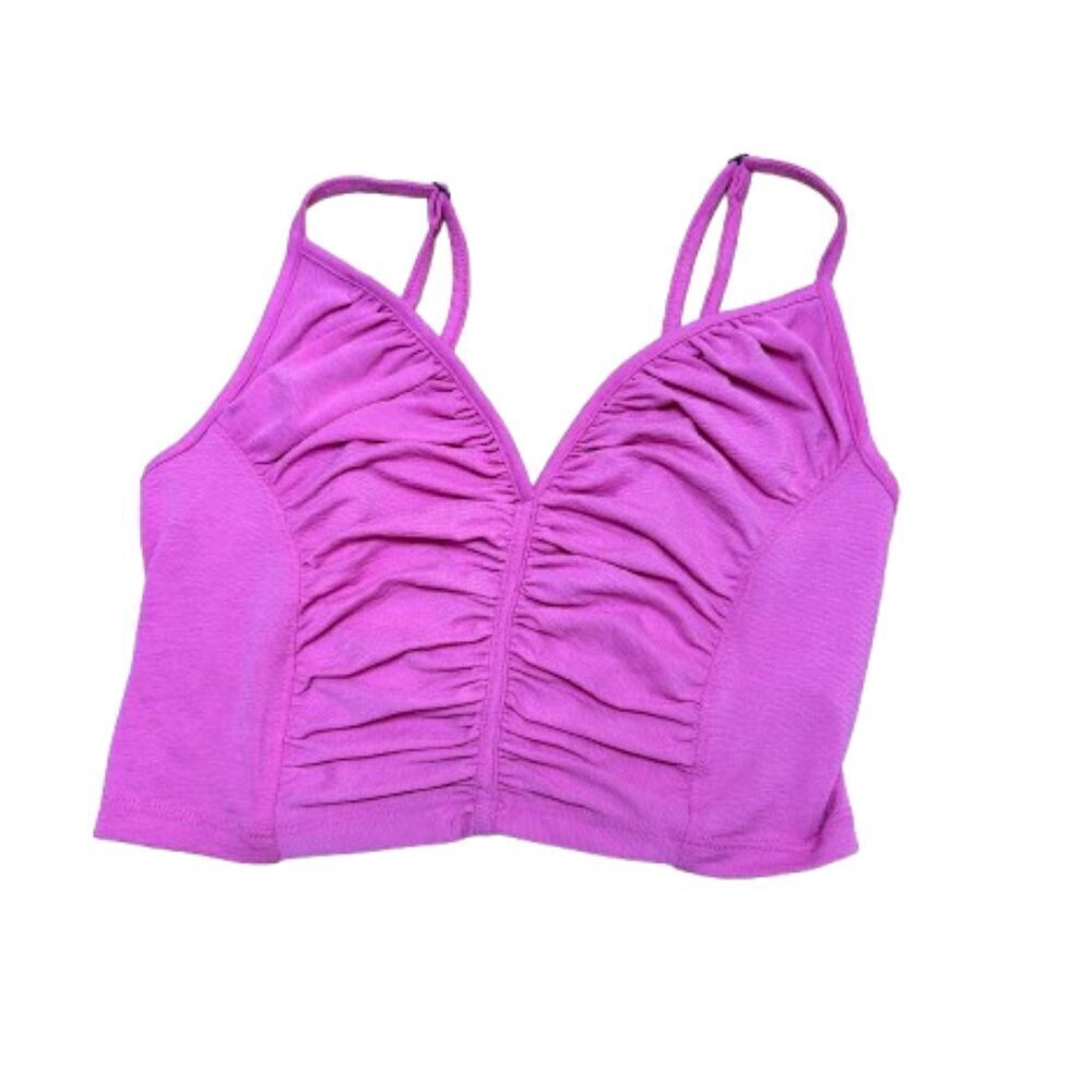 URBAN OUTFITTERS Hot Pink Ruched Crop Top Tank Size Small
